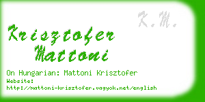 krisztofer mattoni business card